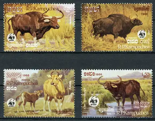 Kambodscha 823-26 postfrisch Büffel/ WWF #GZ036