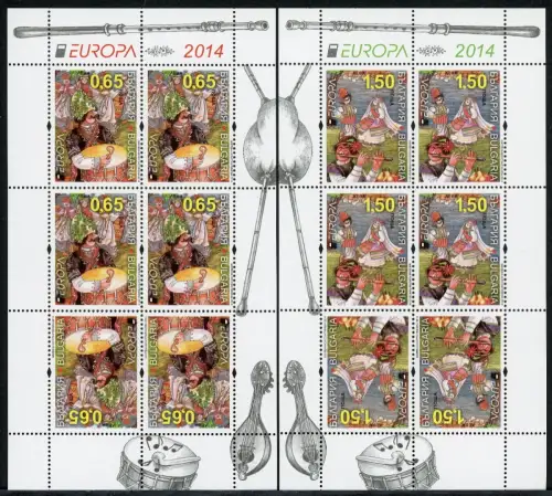 Bulgarien Kleinbogen 5153-5154 postfrisch Musikinstrumente #GX162
