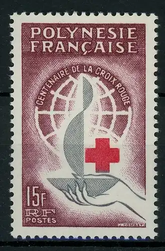 franz. Polynesien 30 postfrisch Rotes Kreuz #HD192
