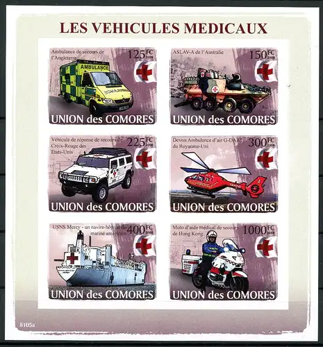 Komoren Kleinbogen 1855-1860 B postfrisch Rotes Kreuz #HE004