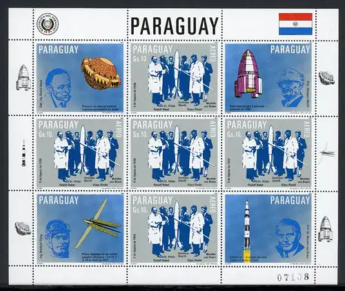 Paraguay Kleinbogen 3605 postfrisch Raumfahrt #GF655