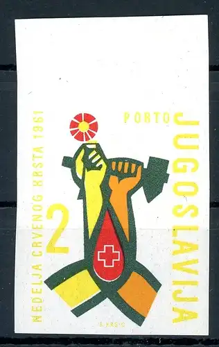 Jugoslawien Zwangsporto 22 B postfrisch Rotes Kreuz #HE017