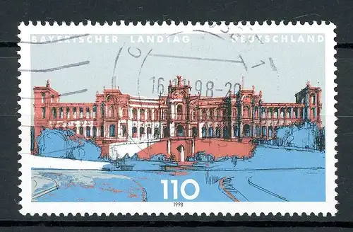 Bund 1975 I gestempelt Plattenfehler #HE062