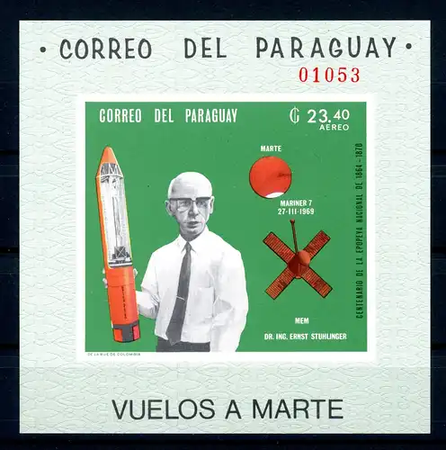 Paraguay Block 135 postfrisch Mission Mars #GB497