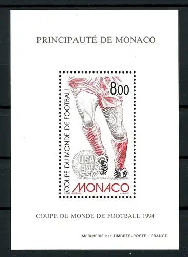 Monaco 2183 postfrisch Ministerblock/ Sonderdruck #GZ535