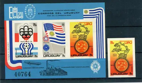 Uruguay 1371 B + Block 28 B postfrisch UPU #GJ325