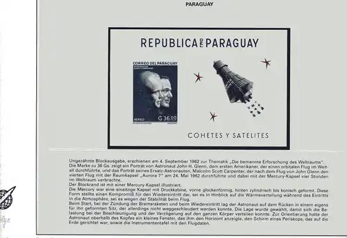 Paraguay Block 27 postfrisch Raumfahrt #GF674