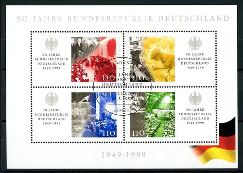 Bund Block 49 I Bonn, Plattenfehler Ersttagssonderstempel #HE069