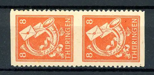 SBZ Thüringen senkr. Paar 96 AY y Uw postfrisch geprüft Ströh BPP #GJ047