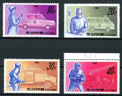 Korea Nord 3034-3037 postfrisch Feuerwehr #HE010