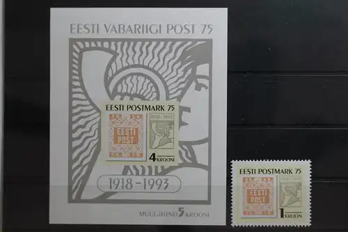Estland 214, Block 5 mit 215 postfrisch #TC477