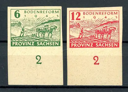 SBZ Provinz Sachsen Versuchsdrucke 85-86 VI postfrisch , Falz im BR #GJ039