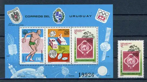 Uruguay 1411 + Block 30 postfrisch UPU #GJ317