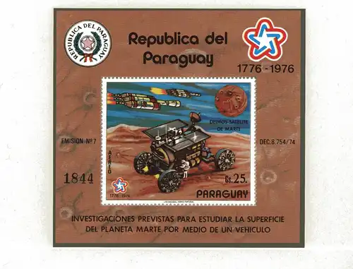 Paraguay Block 294 postfrisch Raumfahrt #GF672