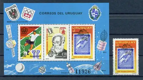 Uruguay 1408 + Block 29 postfrisch UPU #GJ318