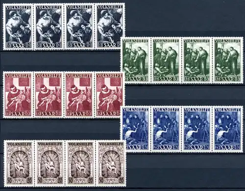 Saarland 267-271 postfrisch 4er Streifen #GJ303
