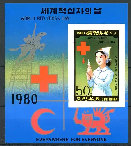 Korea Nord Block 71 B postfrisch Rotes Kreuz #HE008