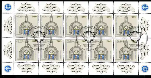 Bund Zehnerbogen 1787 Bonn Ersttagssonderstempel #HE039