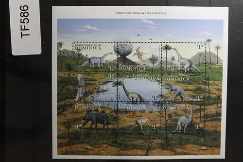 Dominica 2661-2669 postfrisch als Kleinbogen Dinosaurier #TF586