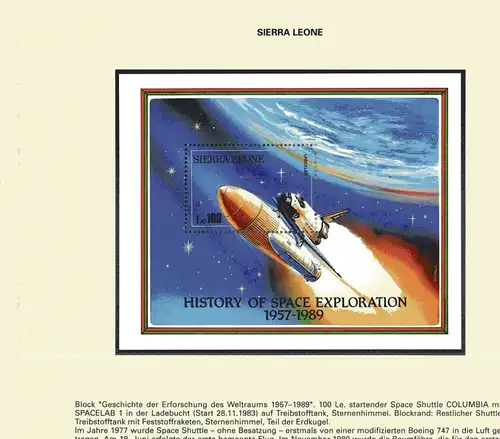 Sierra Leone Block 105 postfrisch Raumfahrt #GF681