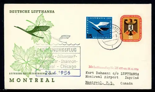 Bund 207 u. A. auf Luftpost Mischfrankatur #HE127