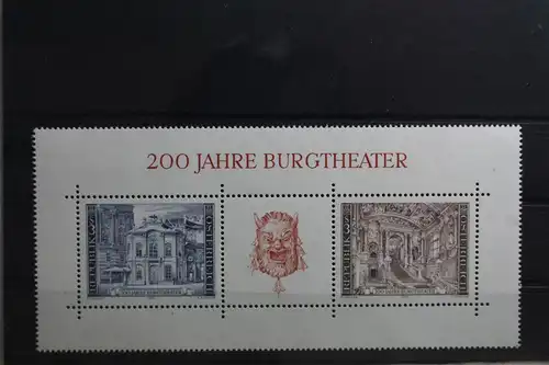 Österreich Block 3 mit 1507-1508 postfrisch #TE705