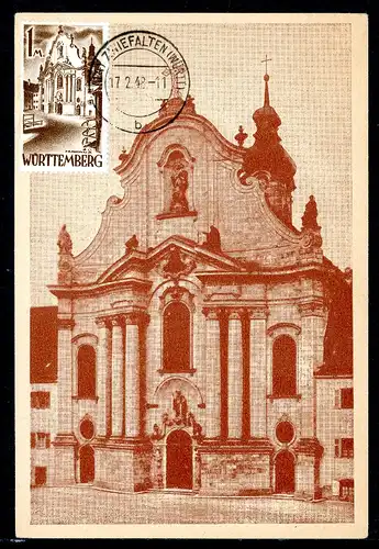 Fr. Zone Württemberg 13 gestempelt Maximumkarte #GJ061