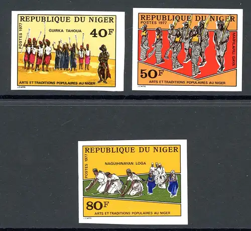 Niger 579-581 geschnitten postfrisch Volkskunst #HC033