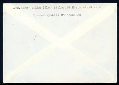 Bund 205 + 207 auf Luftpost Mischfrankatur #HE129