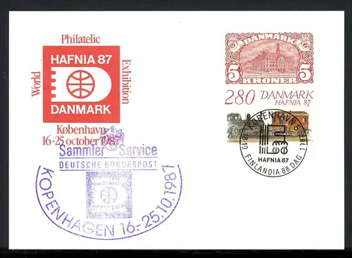 Dänemark Vorläufer Meesebrief Hafnia 87 Kopenhagen 16.10.1987 mit Cachet #HE182