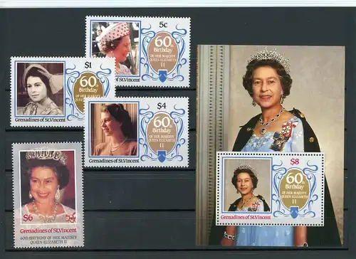 Grenadinen St. Vincent 474-477, Block 15 postfrisch Königshaus #HD003