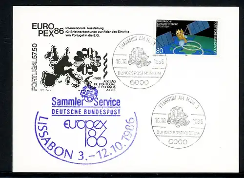 Bund Vorläufer Messekarten gestempelt EUROPEX Lissabon 10.1986 #HB008