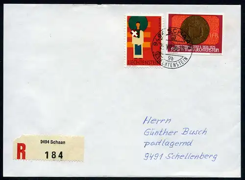 Liechtenstein Liechtenstein MiNr 650 R-Brief MiFr portogerecht #HB028