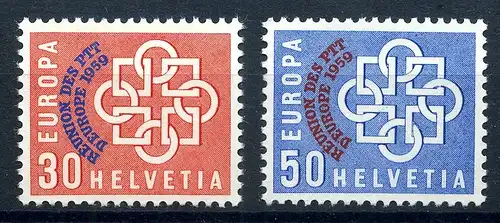 Schweiz 681-82 postfrisch Cept Mitläufer #HE163