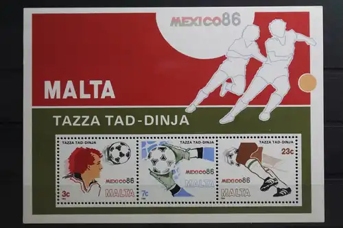 Malta Block 9 mit 748-750 postfrisch Fußball WM 1986 #SZ592