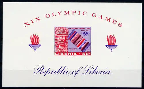 Liberia Block 41 B postfrisch Olympiade #ID106