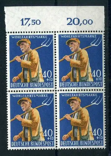 Bund 4er Block Oberrand 300 postfrisch #HB077