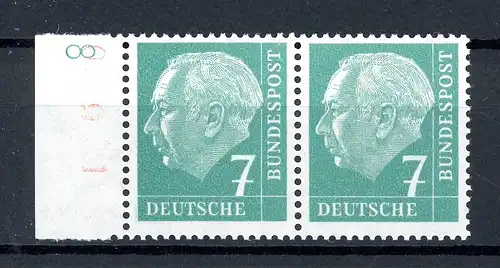 Bund waag. Paar 181 y DZ 8 postfrisch Heuss #HE199