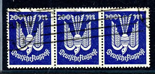 Weimar 3er Streifen 267 gestempelt Infla geprüft #HE220