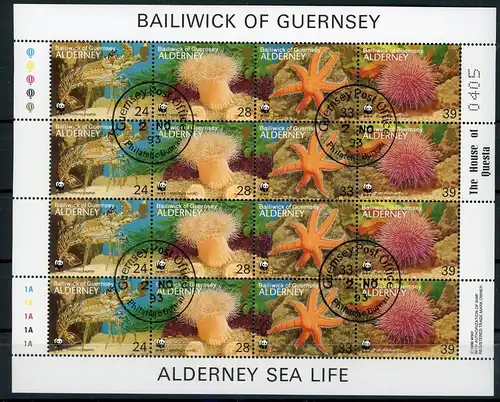 Guernsey KB 61-64 gestempelt Meeresfauna #HE338