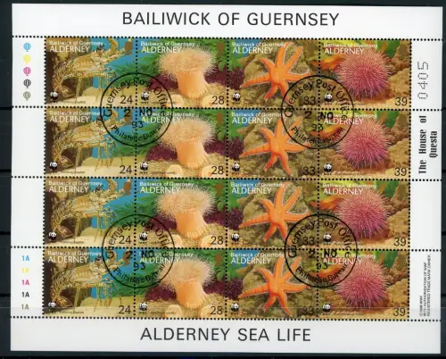 Guernsey KB 61-64 gestempelt Meeresfauna #HE338