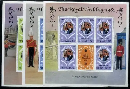 Sierra Leone 639-41 postfrisch Königshäuser Kleinbogen #HE261
