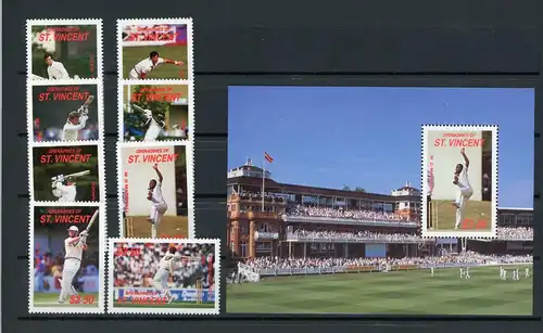 Grenadinen St. Vincent 597-604, Block 36 postfrisch Sport #HD007