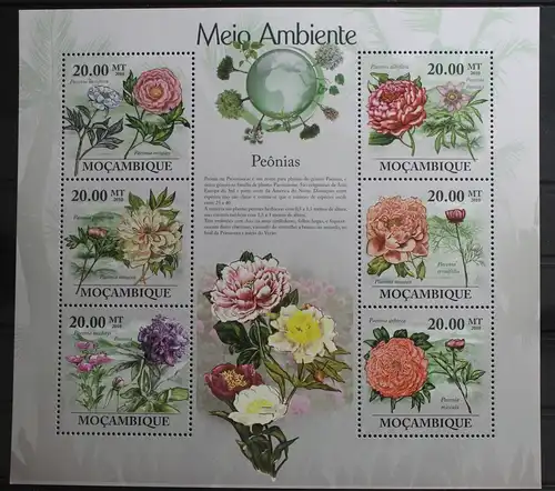 Mosambik 3469-3474 postfrisch als Kleinbogen Rosen Blumen #SZ550