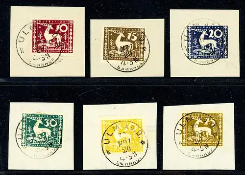 Württemberg 144-149 Infla Berlin geprüft Briefstück #HK386