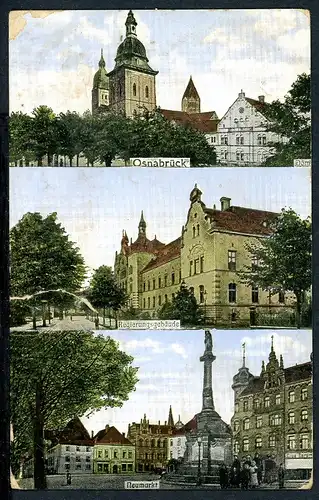 AK Osnabrück Neumarkt, Regierungsgebäude, Dom 1915 #HK050