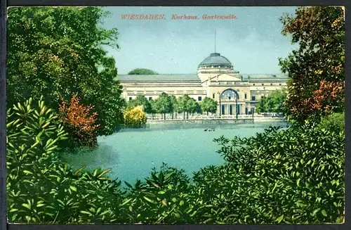 AK Wiesbaden Kurhaus von der Gartenseite (coloriert) 1926 #HK032