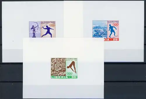 Liberia 706-708 B Einzelblocks postfrisch Olympiade #ID107