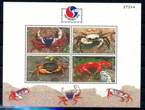 Thailand Bl 58 I postfrisch Krebse #HE486
