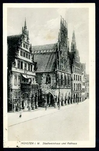 AK Münster in Westfalen Stadtweinhaus und Rathaus 1923 #HK063